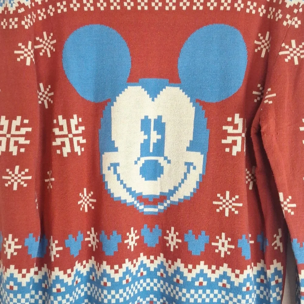 Mickey Mouse Christmas Sweater Men Sz L